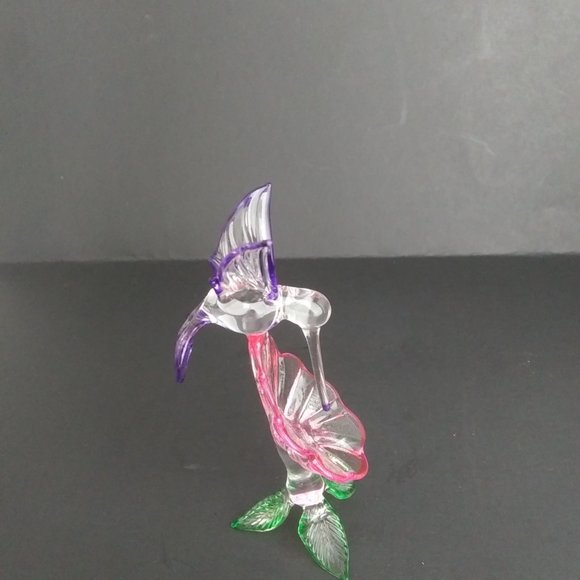 glass hummingbird figurine sweet and delicate approx. 4" tall - Picture 12 of 15